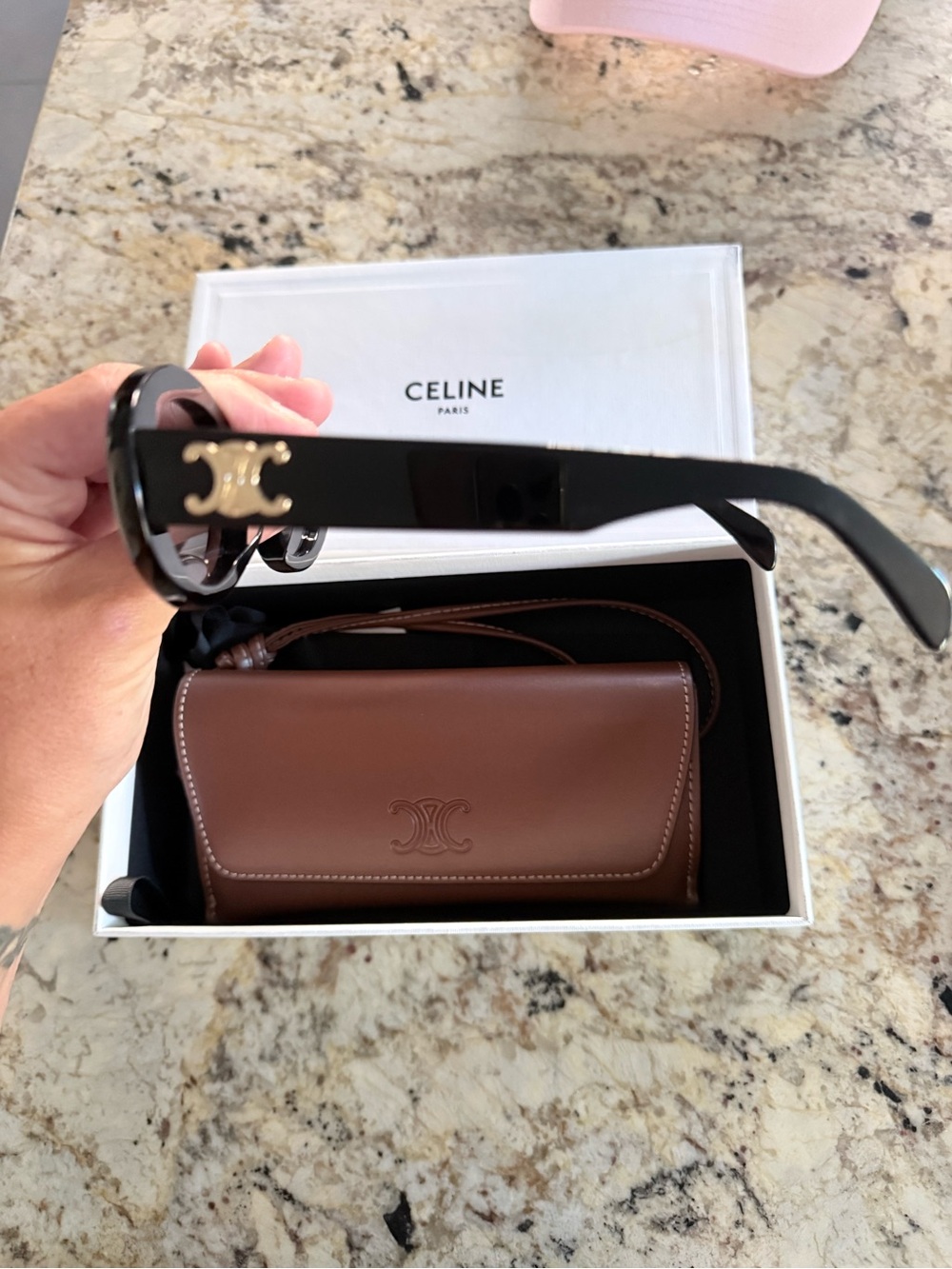 Celine Black Oval Acetate Sunglasses - Picture 2 of 7